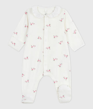BABY GIRL'S ORGANIC COTTON FOOTLESS SLEEPSUIT
