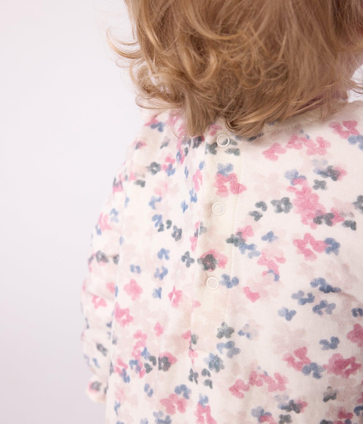 BABIES' LONG SLEEVED FLORAL-PRINT COTTON DRESS