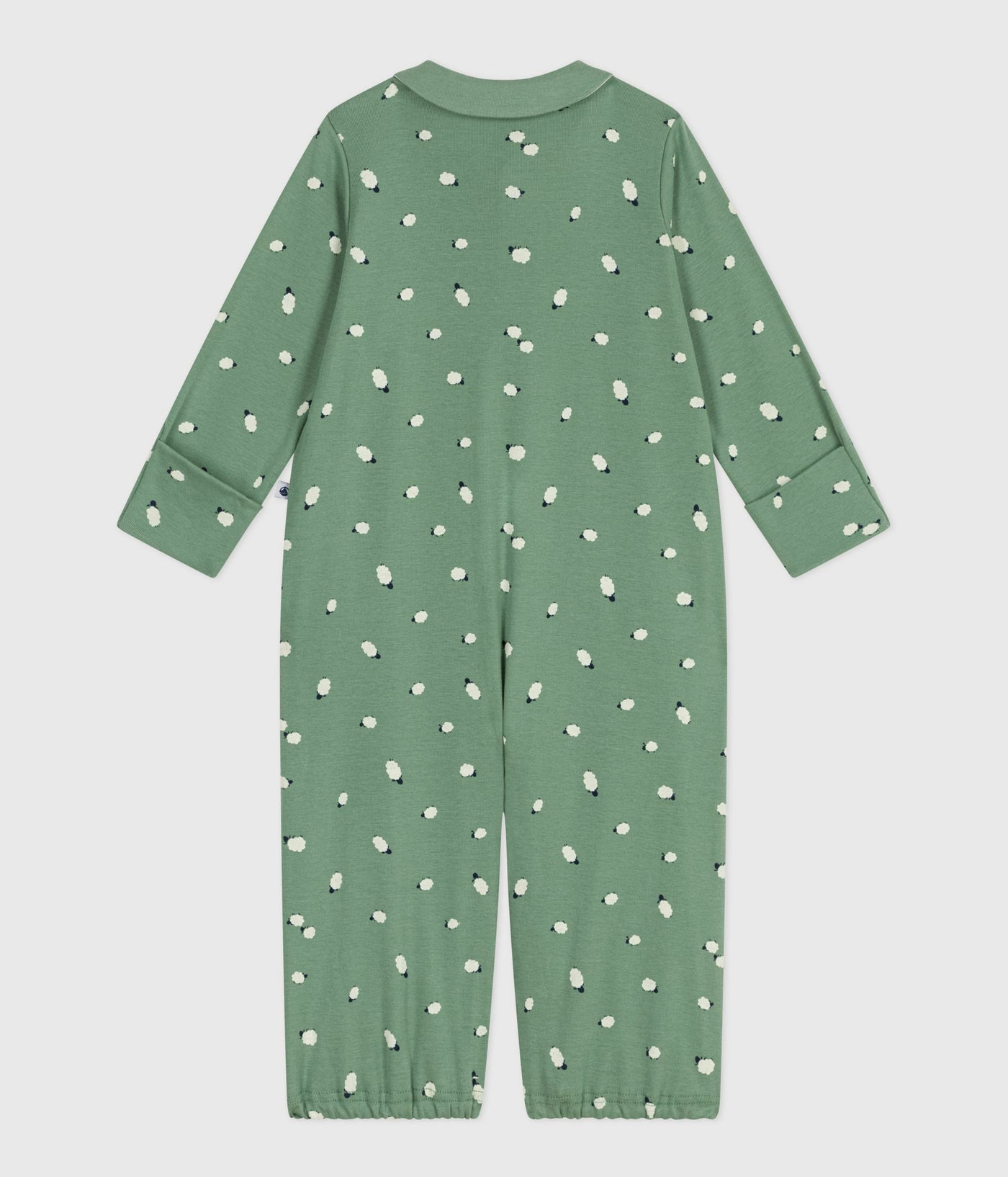 BABIES' PRINTED COTTON JUMPSUIT/SLEEPING BAG WITH A COLLAR