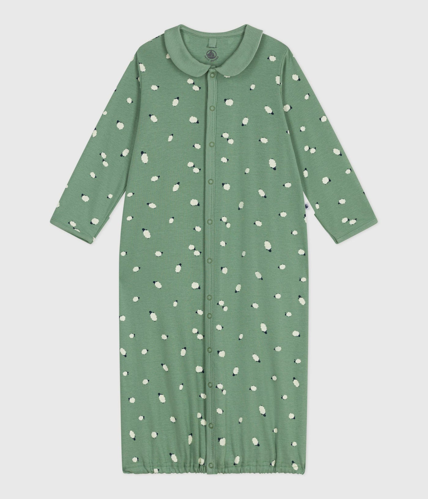 BABIES' PRINTED COTTON JUMPSUIT/SLEEPING BAG WITH A COLLAR