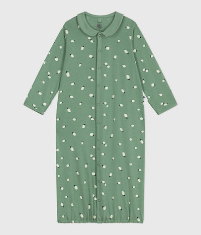 BABIES' PRINTED COTTON JUMPSUIT/SLEEPING BAG WITH A COLLAR