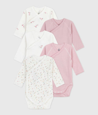 BABY GIRL'S ORGANIC COTTON BODYSUIT - 5-PACK
