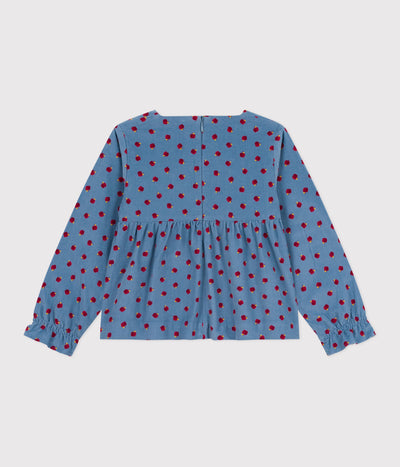 CHILDREN'S LONG-SLEEVED PRINTED CORDUROY BLOUSE