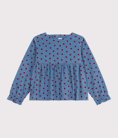 CHILDREN'S LONG-SLEEVED PRINTED CORDUROY BLOUSE