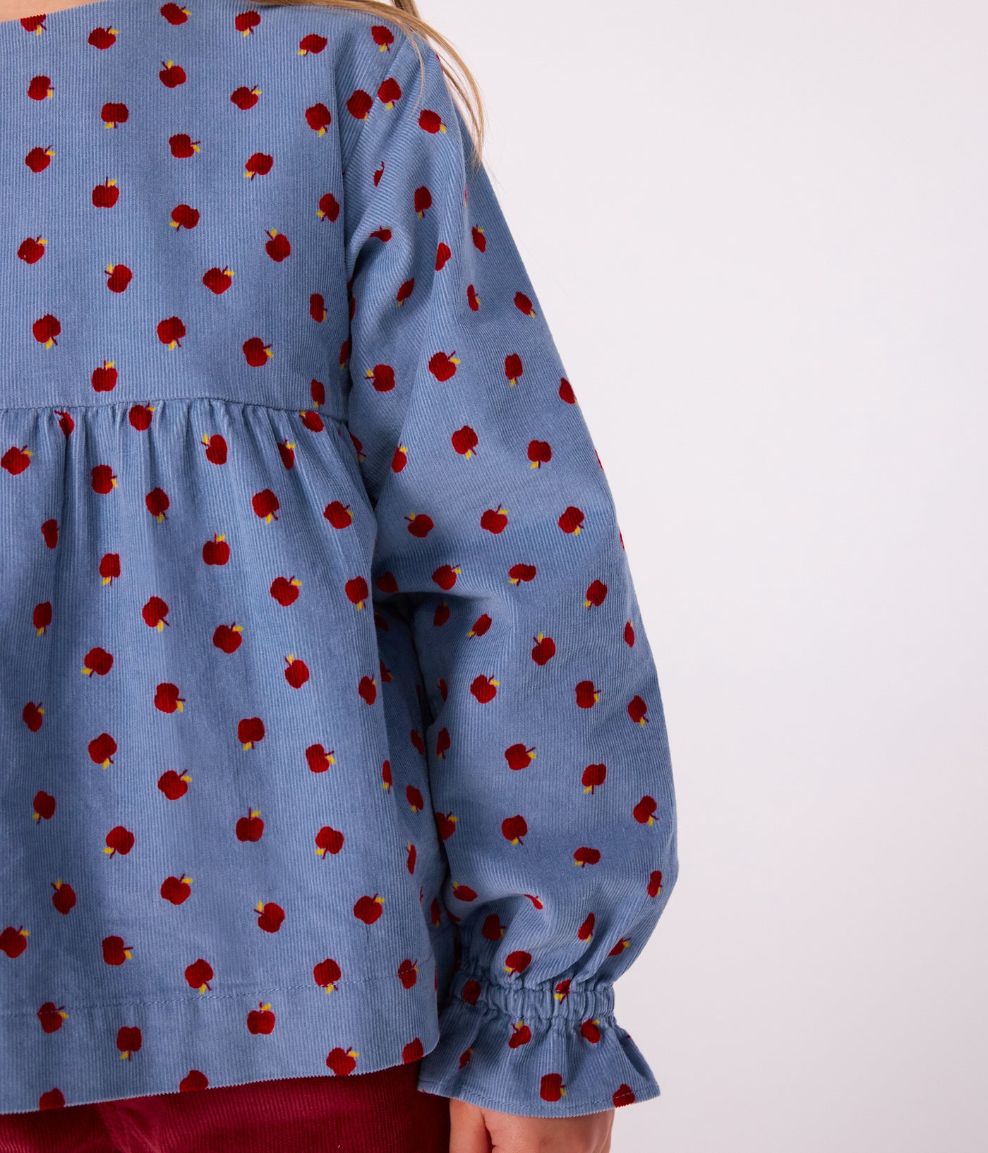 CHILDREN'S LONG-SLEEVED PRINTED CORDUROY BLOUSE