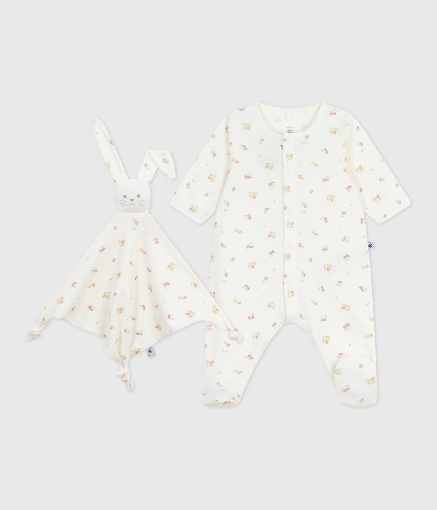 NEWBORN BABIES' FLORAL-PRINT COTTON GIFT SET