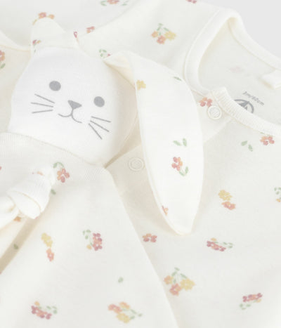 NEWBORN BABIES' FLORAL-PRINT COTTON GIFT SET