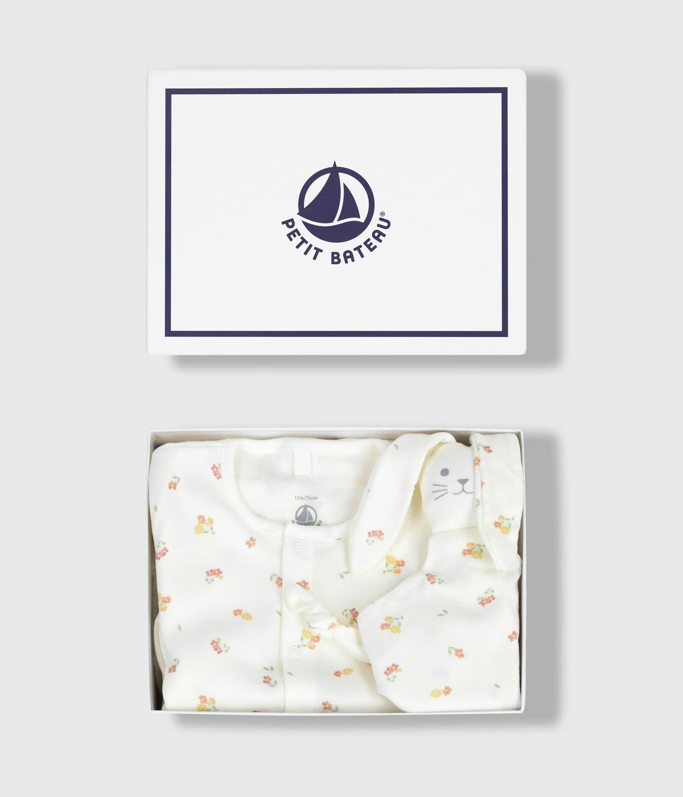 NEWBORN BABIES' FLORAL-PRINT COTTON GIFT SET