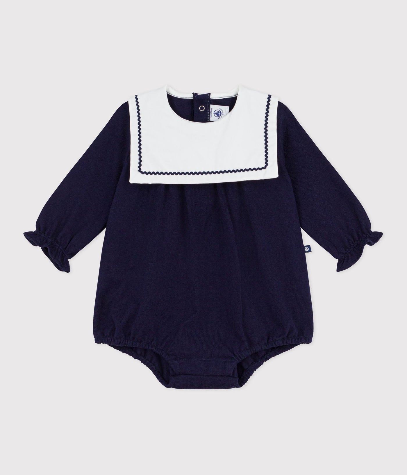 BABIES' SAILOR-STYLE COTTON PLAYSUIT