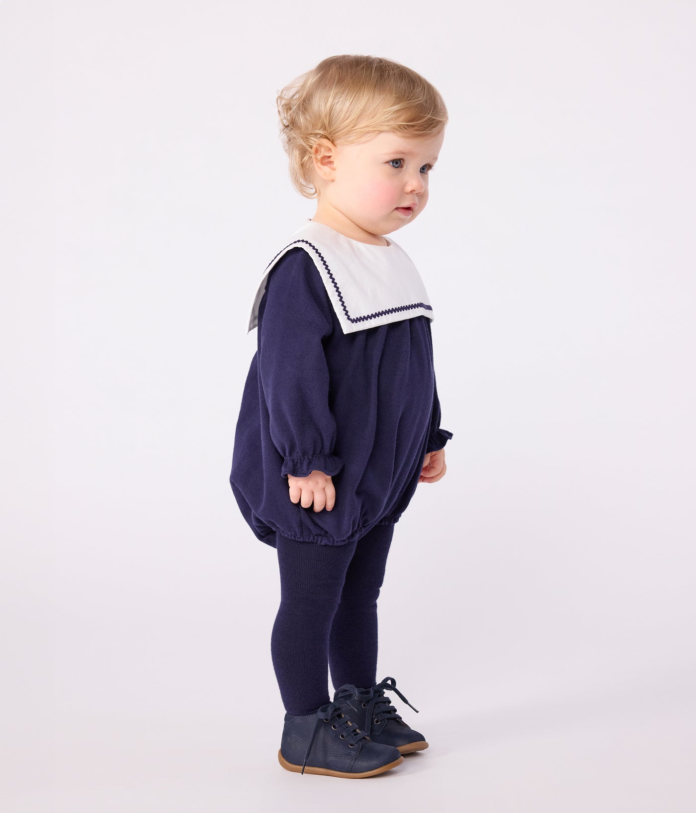 BABIES' SAILOR-STYLE COTTON PLAYSUIT