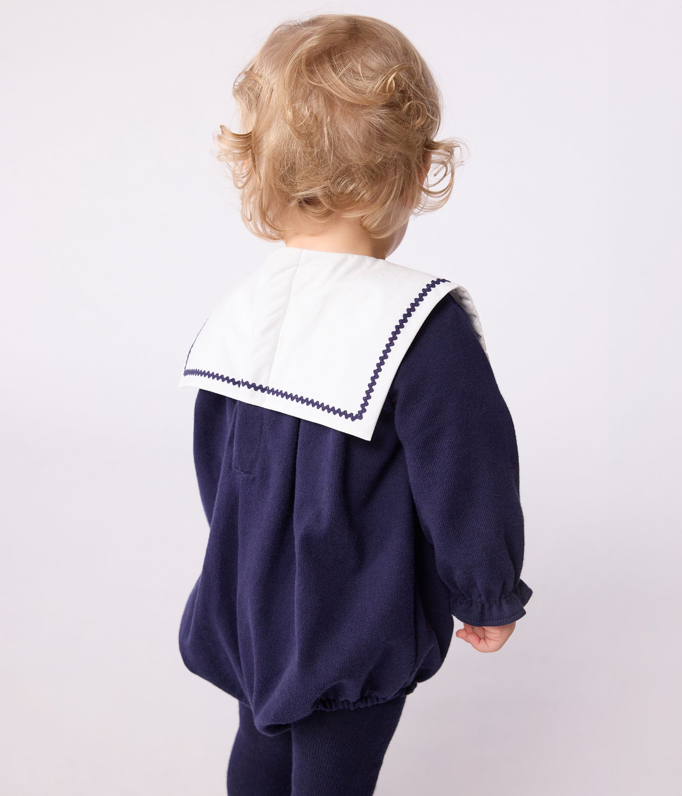 BABIES' SAILOR-STYLE COTTON PLAYSUIT