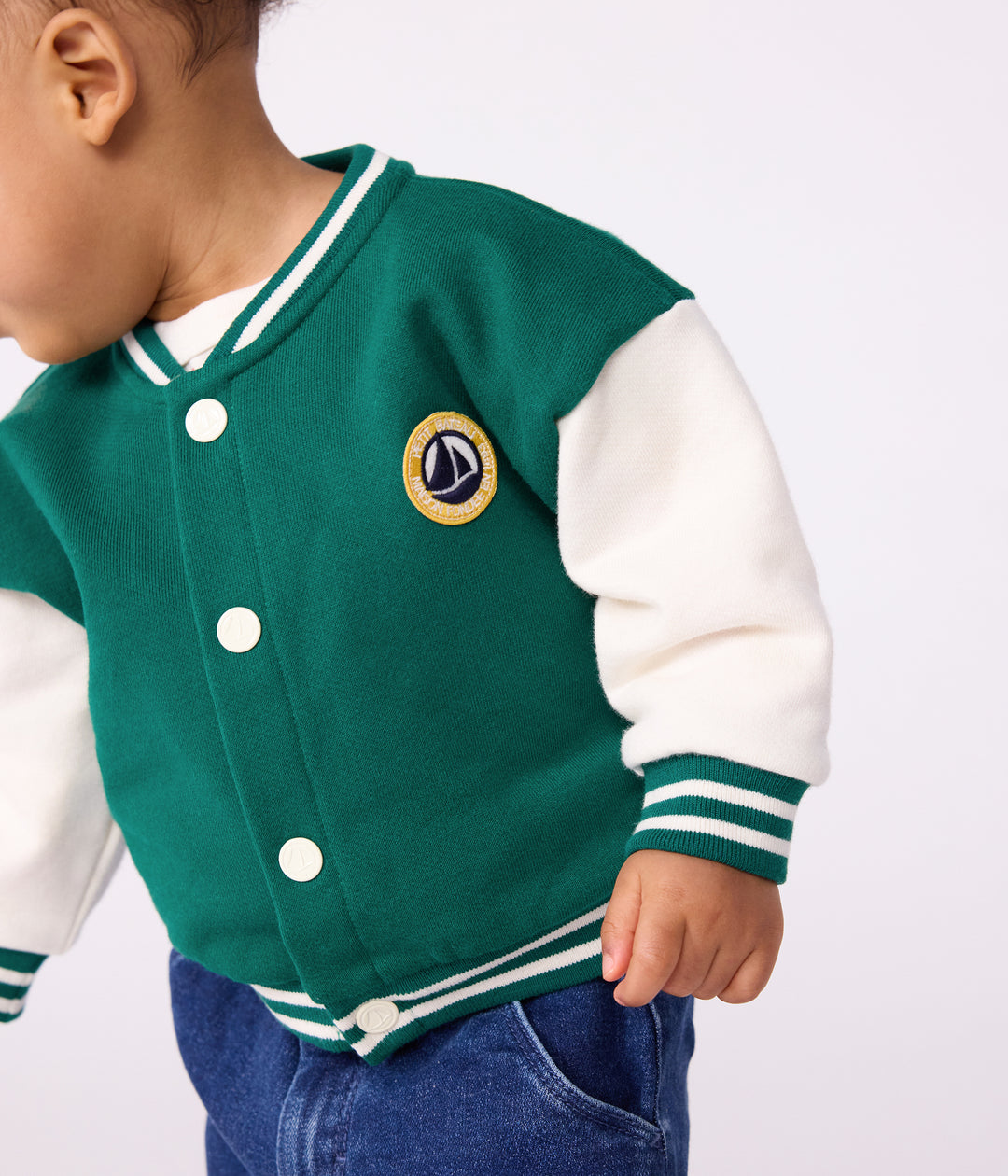 BABIES' VARSITY-STYLE COTTON JACKET IN TWO COLOURS – Petit Bateau
