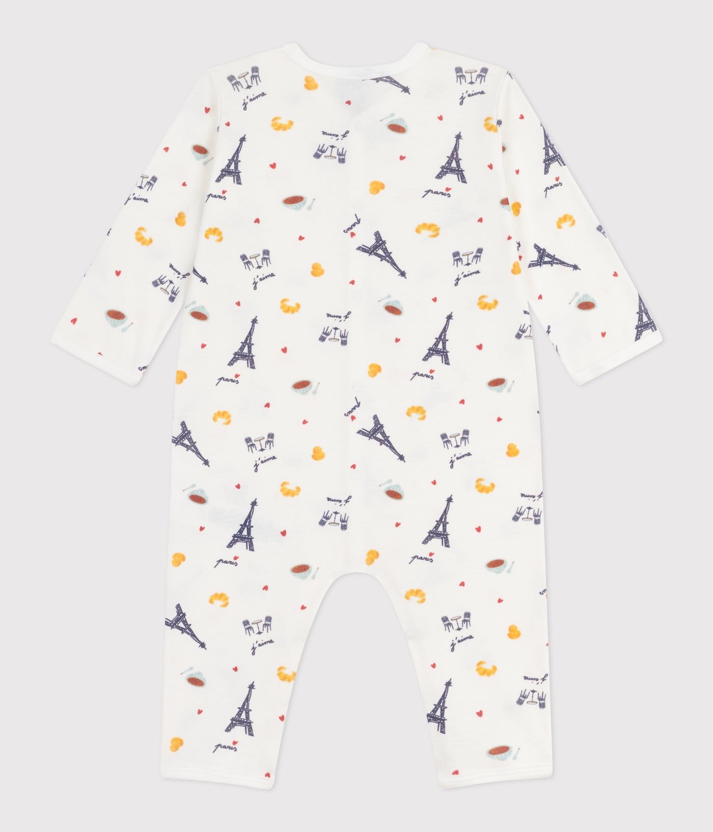 BABIES' PARIS-PRINT FOOTLESS COTTON PYJAMA SUIT