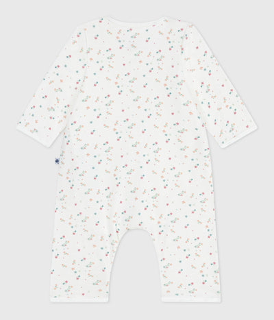 BABIES' FOOTLESS FLORAL-PRINT COTTON BODYJAMAS