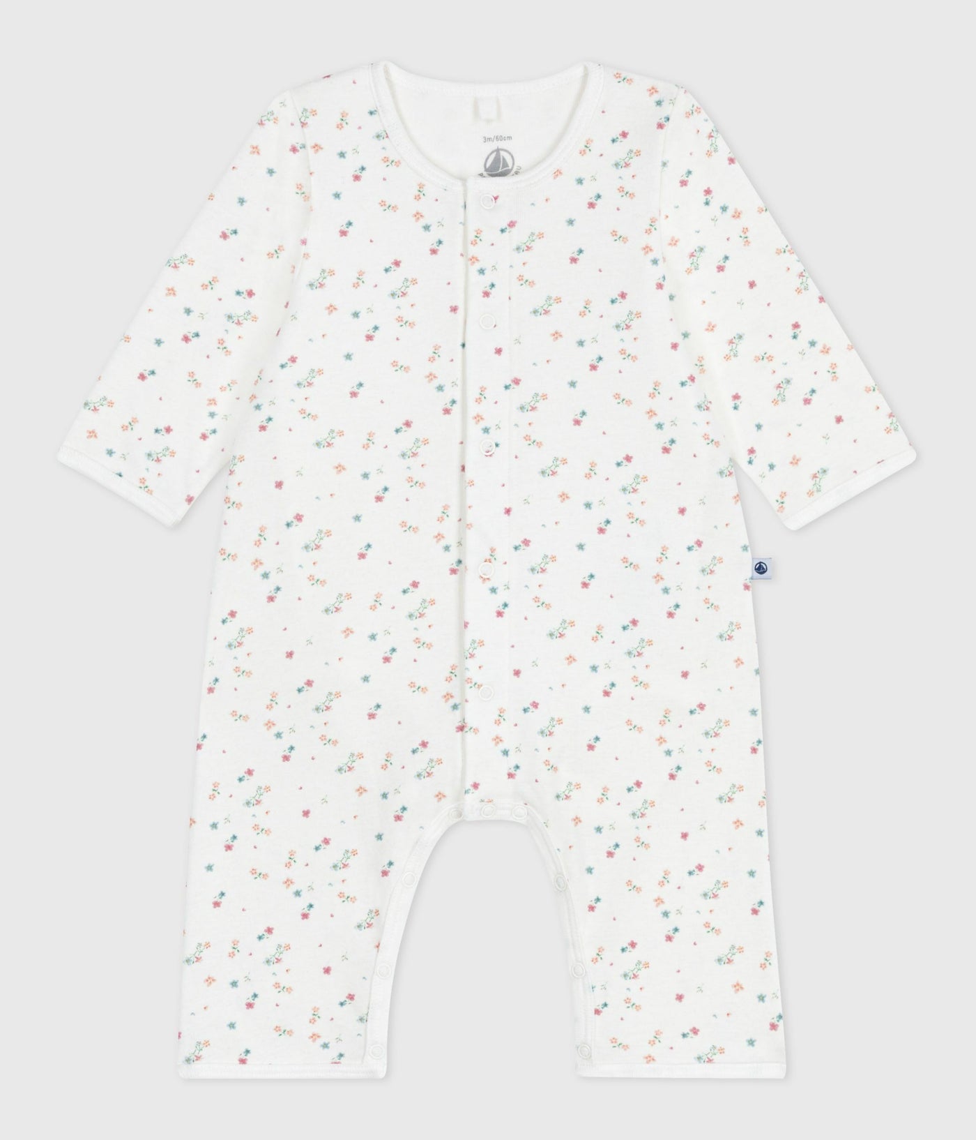 BABIES' FOOTLESS FLORAL-PRINT COTTON BODYJAMAS