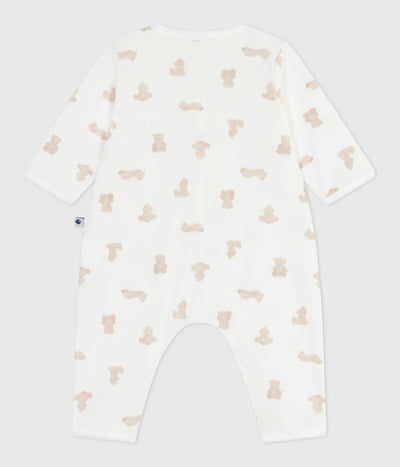 BABIES' FOOTLESS BEAR-PRINT COTTON PYJAMA SUIT