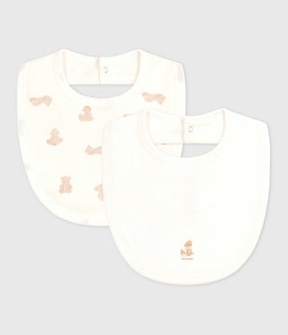 NEWBORN BABY UNISEX ORGANIC COTTON BIBS - 2-PACK