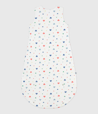 NEWBORN BABY UNISEX ORGANIC COTTON SLEEPING BAG 2 TOG IN HEART-PRINT