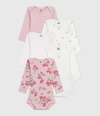 BABY GIRL'S ORGANIC COTTON BODYSUIT - 5-PACK