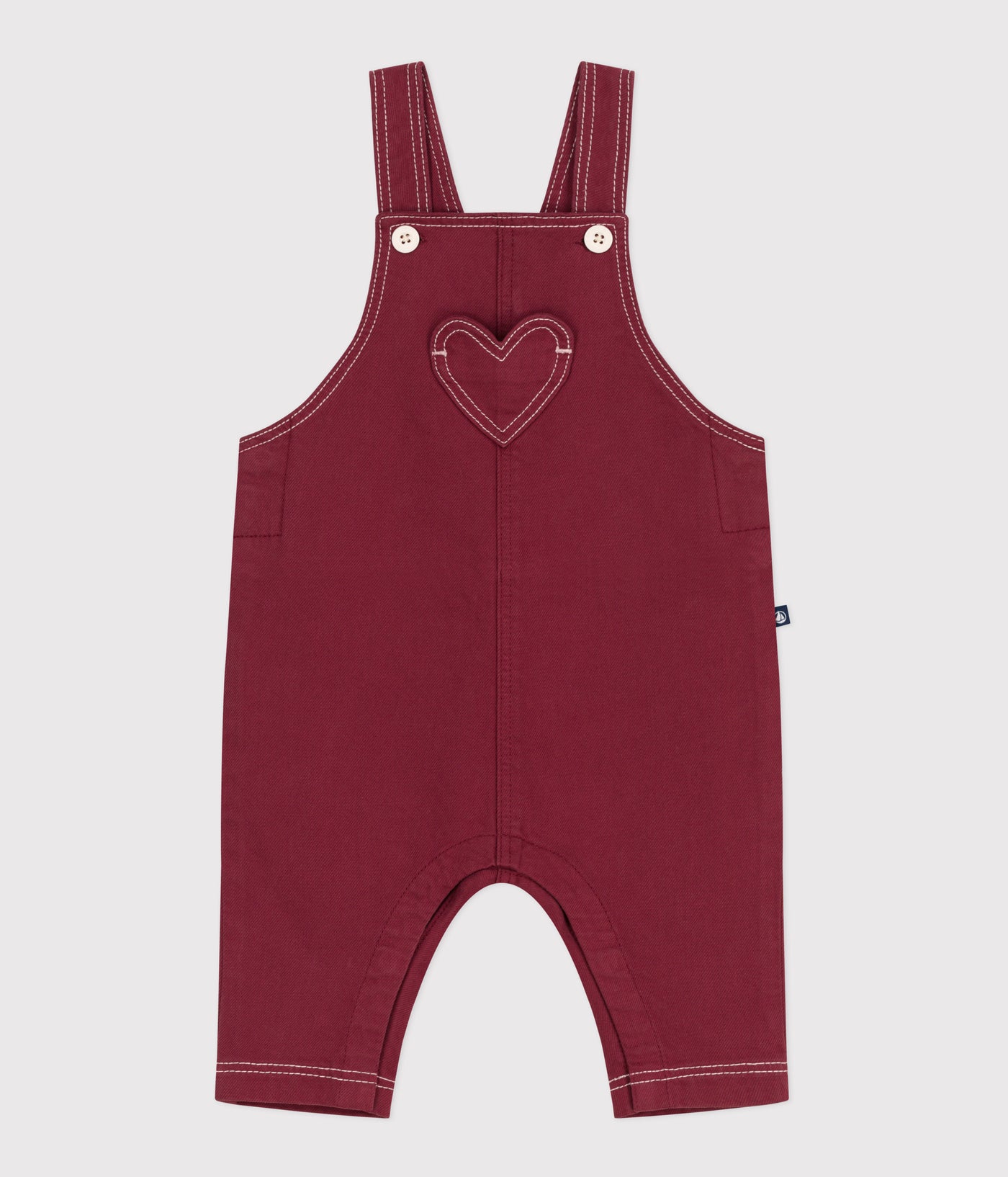 BABIES' LONG-LEG COLOURED DENIM DUNGAREES