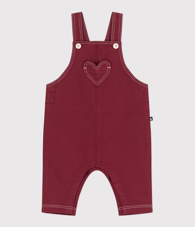 BABIES' LONG-LEG COLOURED DENIM DUNGAREES