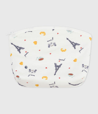 COTTON ZIP POUCH IN PARIS PRINT