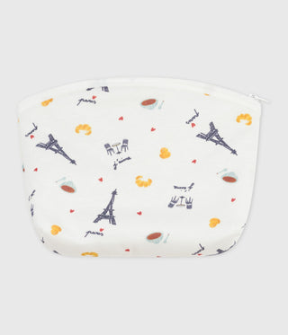 COTTON ZIP POUCH IN PARIS PRINT