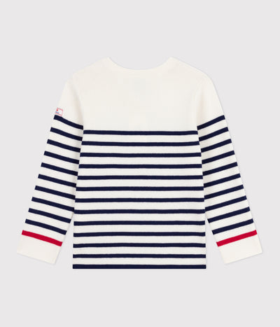 CHILDREN'S STRIPY JUMPER IN WOOL AND COTTON