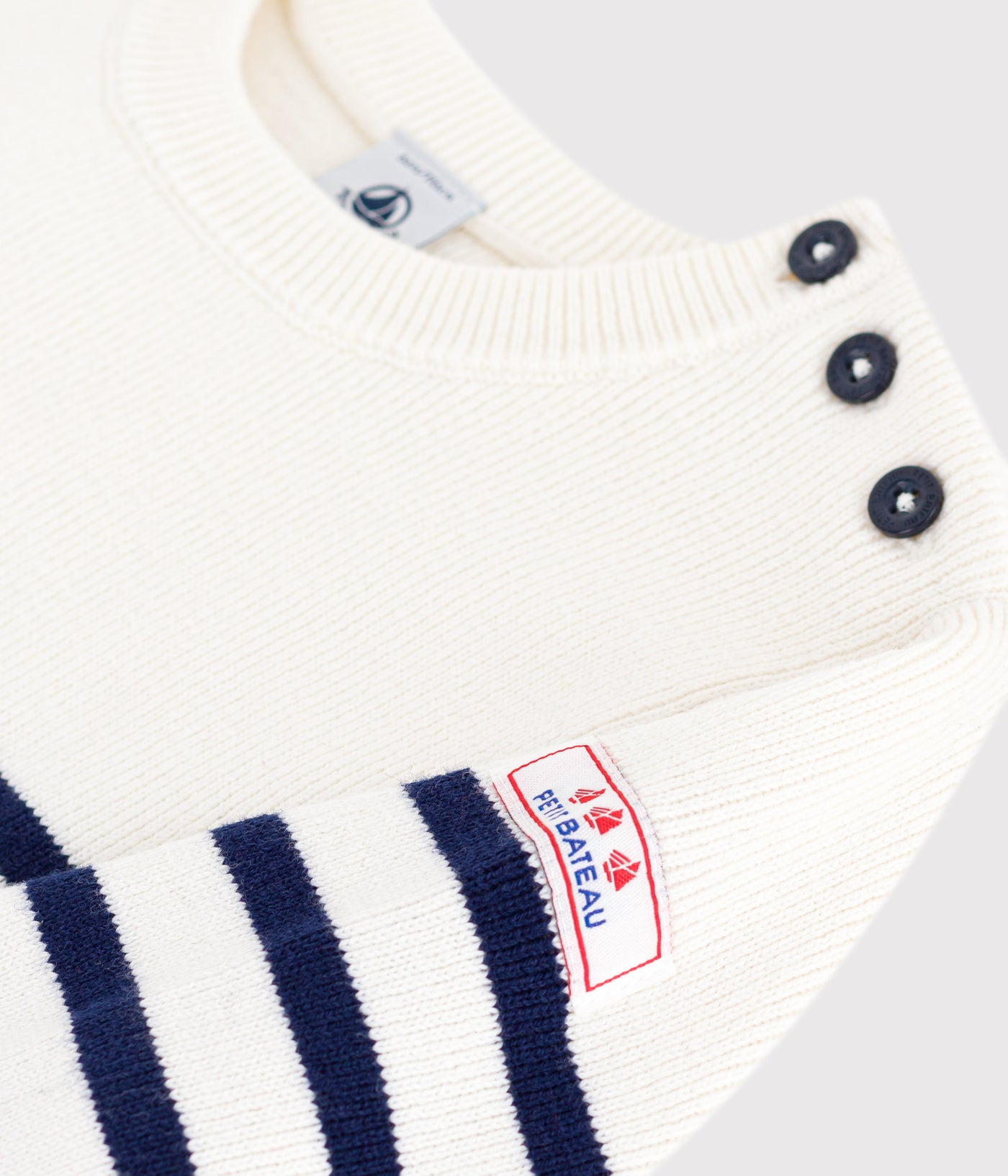 CHILDREN'S STRIPY JUMPER IN WOOL AND COTTON