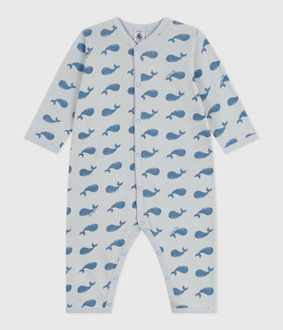 BABY BOY'S ORGANIC COTTON FOOTLESS SLEEPSUIT