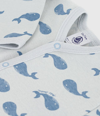 BABY BOY'S ORGANIC COTTON FOOTLESS SLEEPSUIT