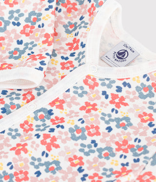 BABY GIRL'S ORGANIC COTTON FOOTLESS SLEEPSUIT