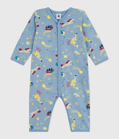 BABIES' FOOTLESS PRINTED COTTON PYJAMA SUIT