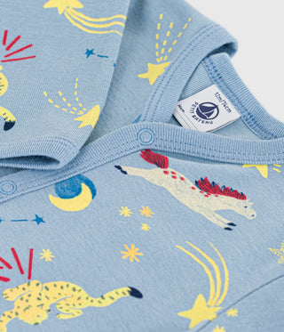 BABY BOY'S RGANIC COTTON FOOTLESS SLEEPSUIT
