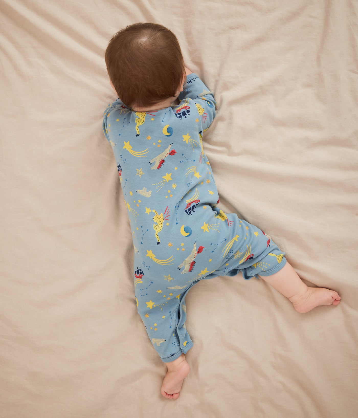 BABIES' FOOTLESS PRINTED COTTON PYJAMA SUIT