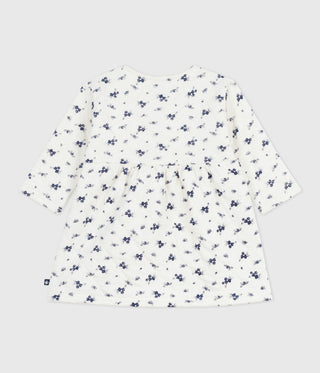 BABY GIRL'S ORGANIC COTTON TUBE KNIT DRESS IN FLORAL PRINT