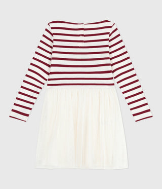 GIRL'S ORGANIC COTTON LIGHTWEIGHT JERSEY AND TULLE BALLERINA-STYLE DRESS