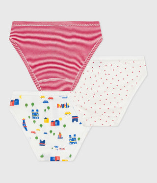GIRL'S ORGANIC COTTON PANTIES - 3-PACK