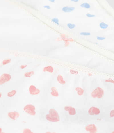 PACK OF HEART-PRINT COTTON SHORTIES FOR CHILDREN