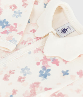 BABY GIRL'S ORGANIC COTTON FOOTLESS SLEEPSUIT