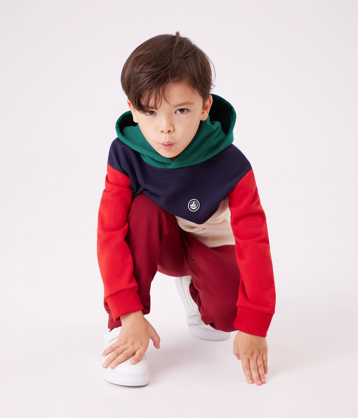 CHILDREN'S COLOURBLOCK COTTON HOODIE