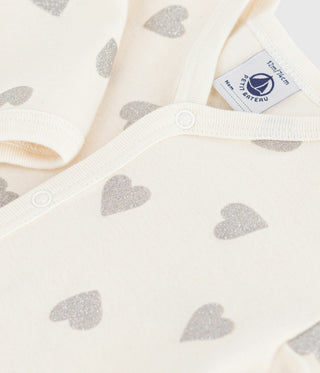 BABY GIRL'S ORGANIC COTTON FOOTLESS SLEEPSUIT