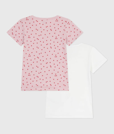 PACK OF CHILDREN'S SHORT-SLEEVED APPLE-PRINT COTTON T-SHIRTS