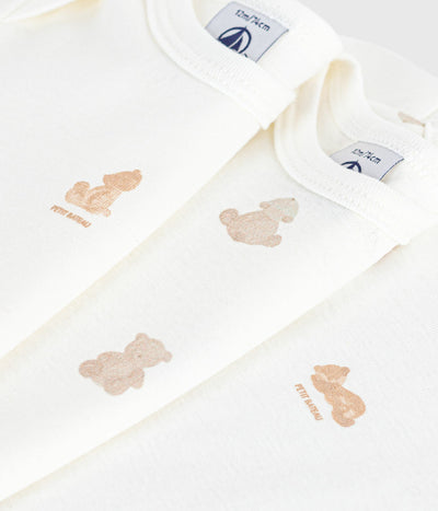PACK OF BABIES' SHORT-SLEEVED BEAR-PRINT COTTON BODIES