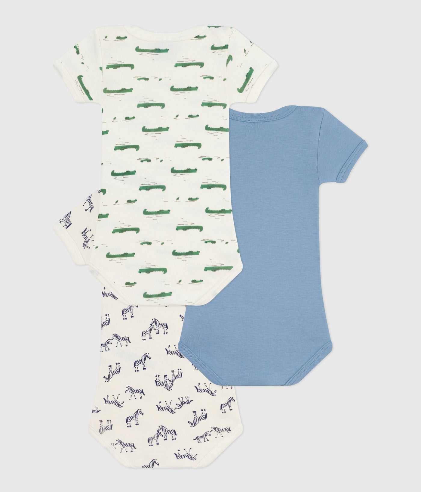 PACK OF SHORT-SLEEVED ANIMAL-THEMED COTTON BODIES FOR BABIES