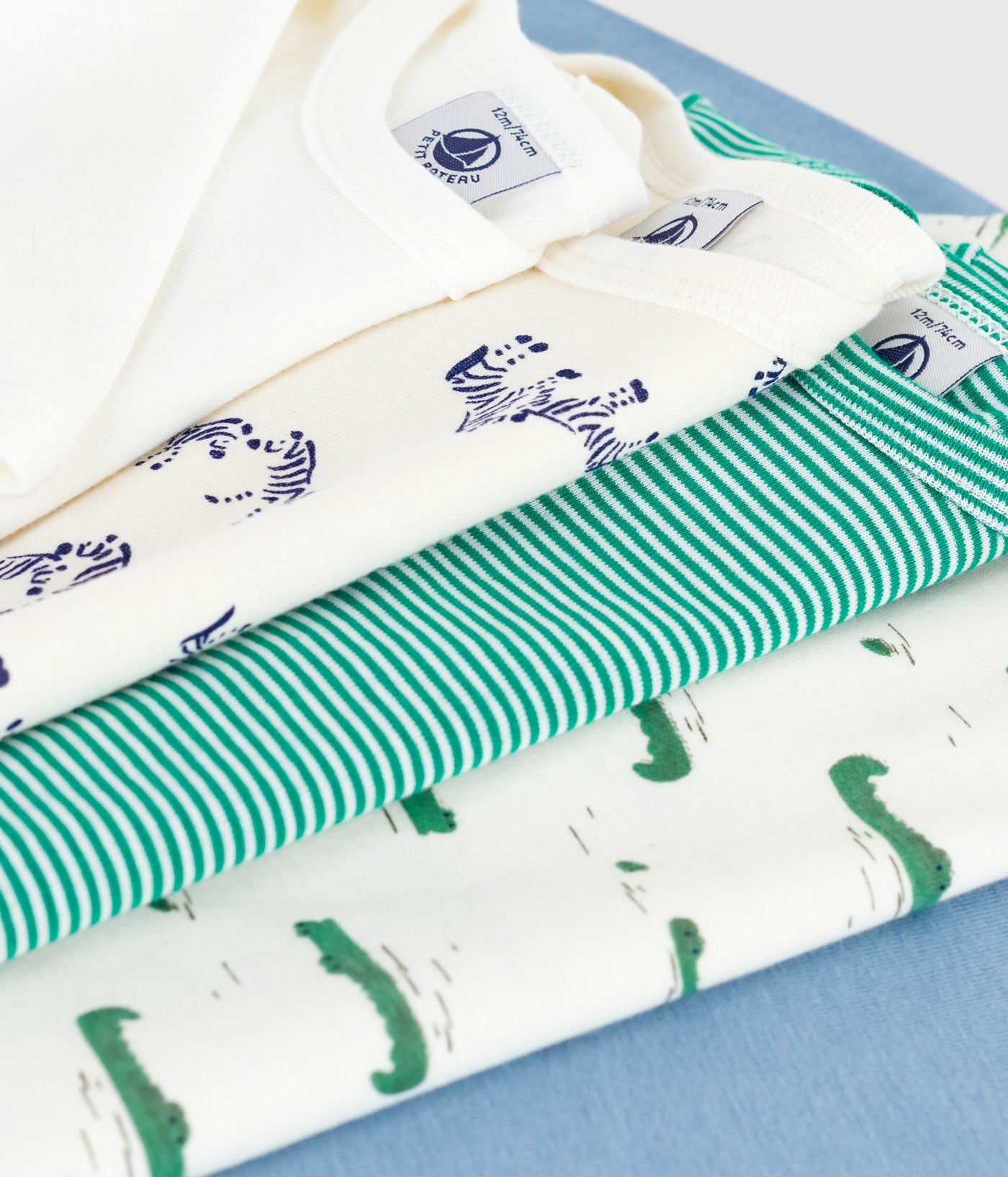 PACK OF LONG-SLEEVED ANIMAL-THEMED PRINTED COTTON BODIES FOR BABIES