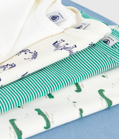 PACK OF LONG-SLEEVED ANIMAL-THEMED PRINTED COTTON BODIES FOR BABIES