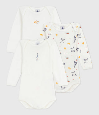 BABY UNISEX ORGANIC COTTON BODYSUIT - 3-PACK