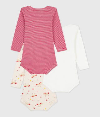 BABY UNISEX ORGANIC COTTON BODYSUIT - 3-PACK