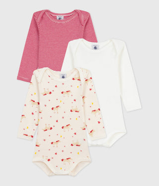 BABY UNISEX ORGANIC COTTON BODYSUIT - 3-PACK